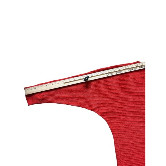 LOFT Sweater Womens Small Red Textured Knit Pullover Crewneck Lightweight Casual - Picture 5 of 6